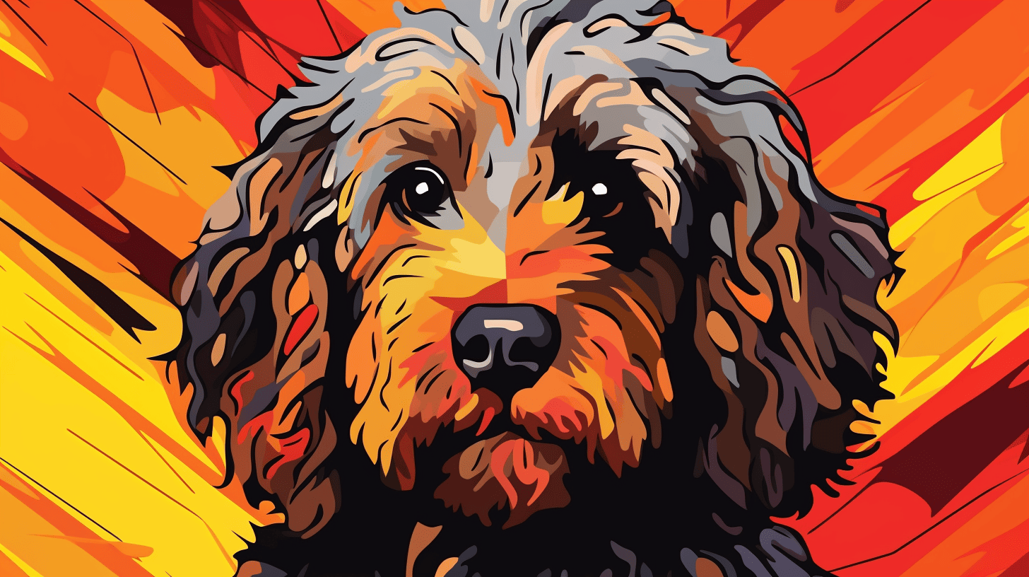 a illustration of a cockapoo named pickles - pickleball origin story myth